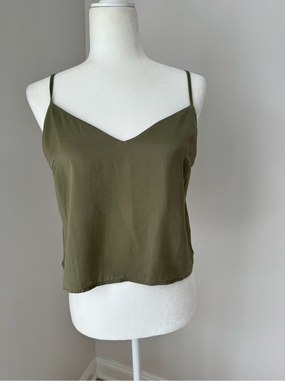 Olive Green Spaghetti-Strap Cami Top